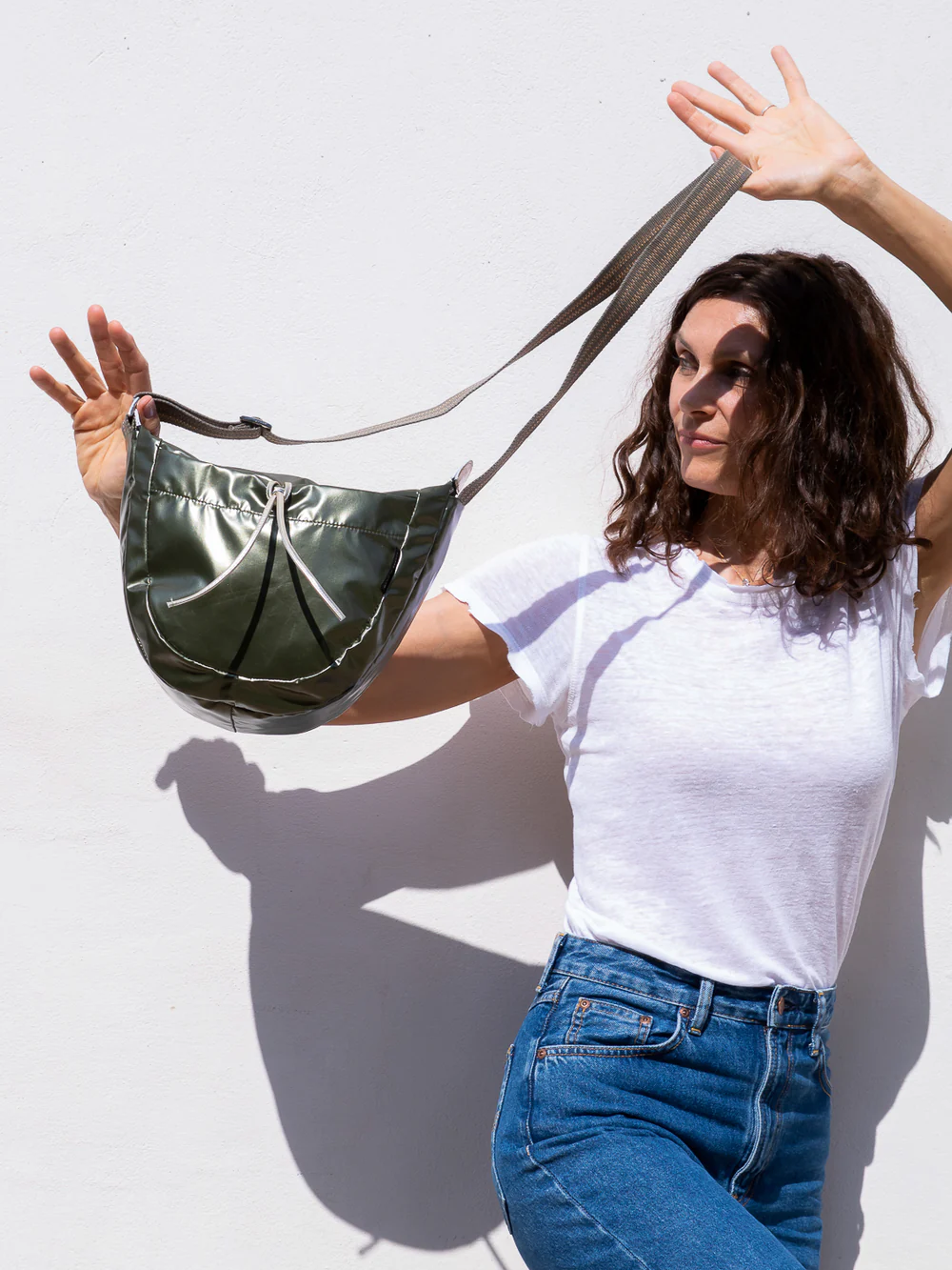 Brontibay Kaya Glam Crossbody Khaki - Big Bag NY