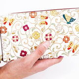 Butterfly and Golden Flowers Zippered Long Wallet- Big Bag NY
