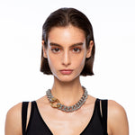 Silver Silvia Gnecchi Solid Flat Necklace - Big Bag NY