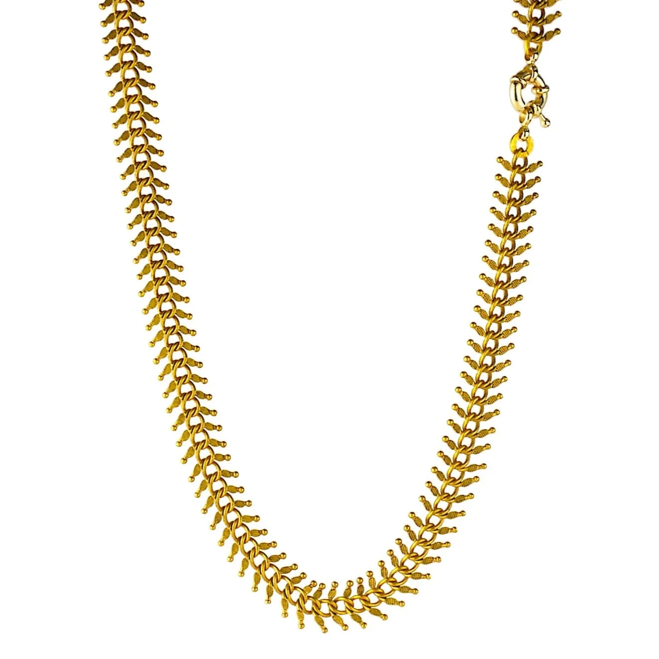 Balmaceda Fish Bone Necklace in Gold - Big Bag NY