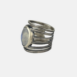 Split Rib Ring with moonstone