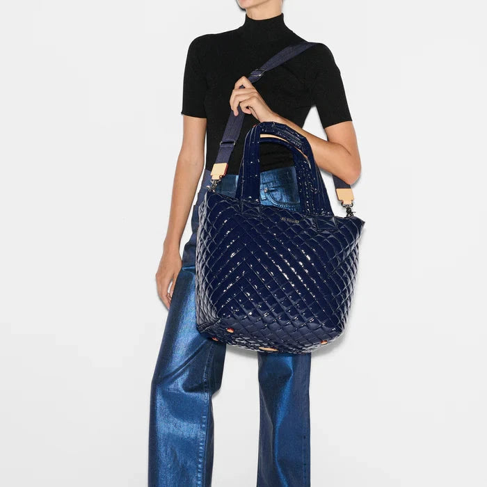 MZ Wallace Medium Metro Tote Deluxe Navy Laquer - Big Bag NY