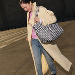 MZ Wallace Large Metro Tote Deluxe in Black and White Gingham - Big Bag NY