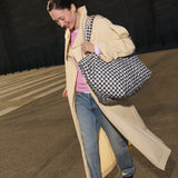 MZ Wallace Large Metro Tote Deluxe in Black and White Gingham - Big Bag NY