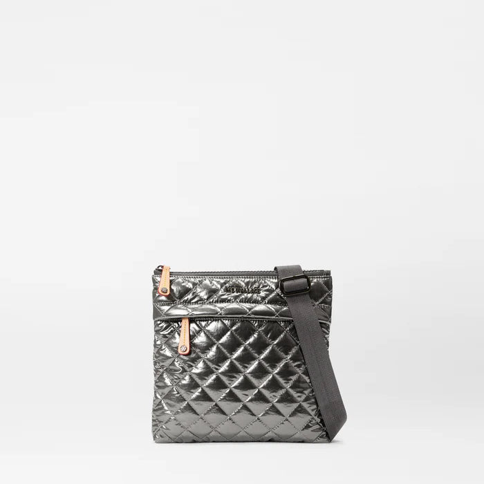 Pewter Metallic MZ Wallace Metro Flat Crossbody - Big Bag NY