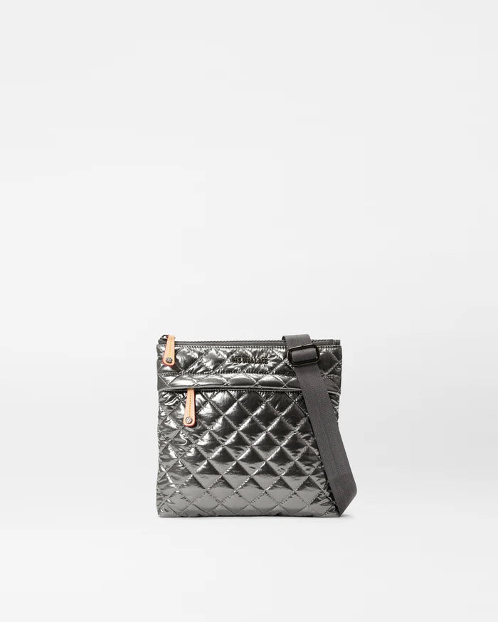 Pewter Metallic MZ Wallace Metro Flat Crossbody - Big Bag NY