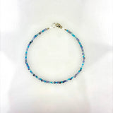Silver Multi-Gemstone blue clasp bracelet - Big Bag NY