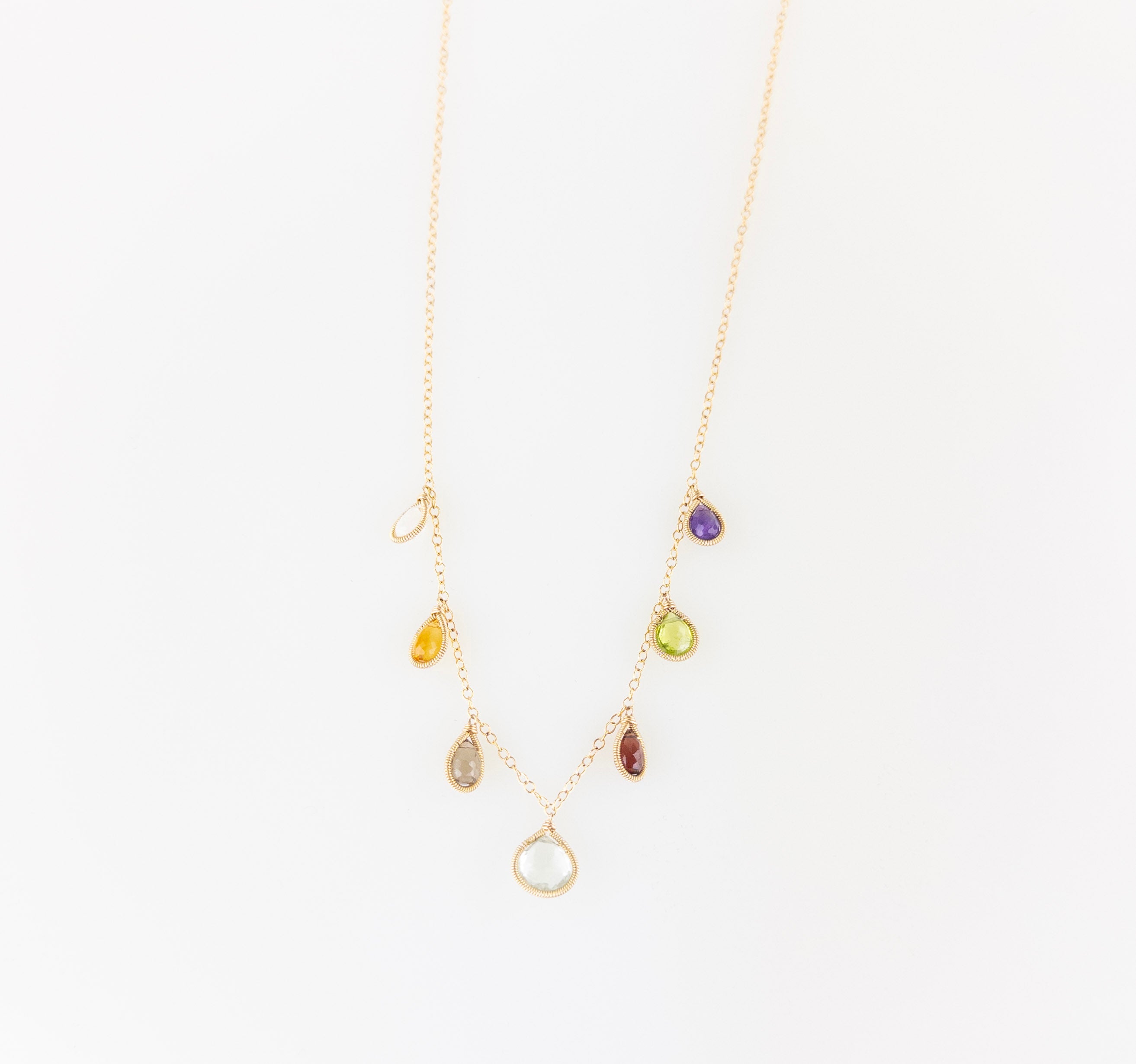 Lina's Multi Teardrop Necklace Rainbow - Big Bag NY