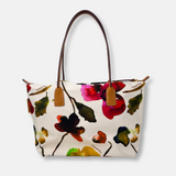 Roberta Pieri Robertina Large Tote in Flower Print White - Big Bag NY