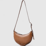 10.03.53 Large Cognac Leather Half Moon Bag - Big Bag NY 1