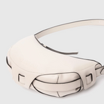 10.03.53 Off White Leather Half Moon Bag - Big Bag NY