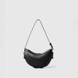 10.03.53 gas Black Leather Half Moon Bag NY