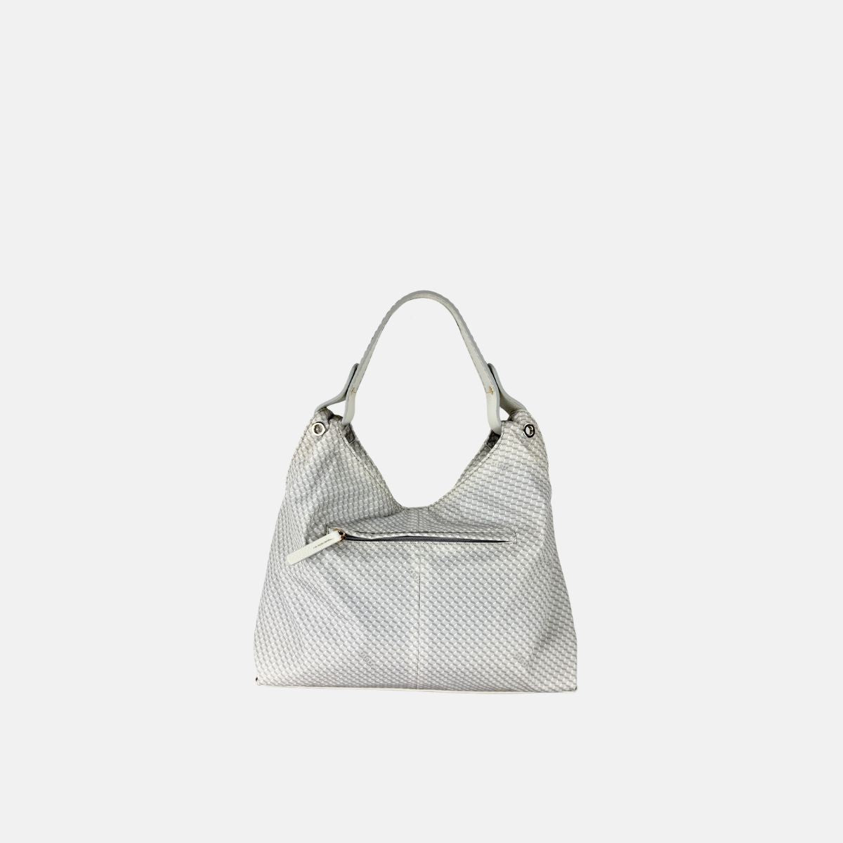 PLINIO Medium Triangle Shoulder Bag in Greige - Big Bag NY
