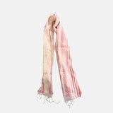 Saldarini Pink and White Floral and Stripe Layered Silk Scarf in Pink - Big Bag NY
