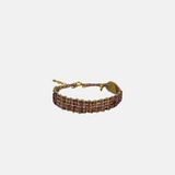 Woven Bracelet with Garnet Gemstones - Big Bag NY