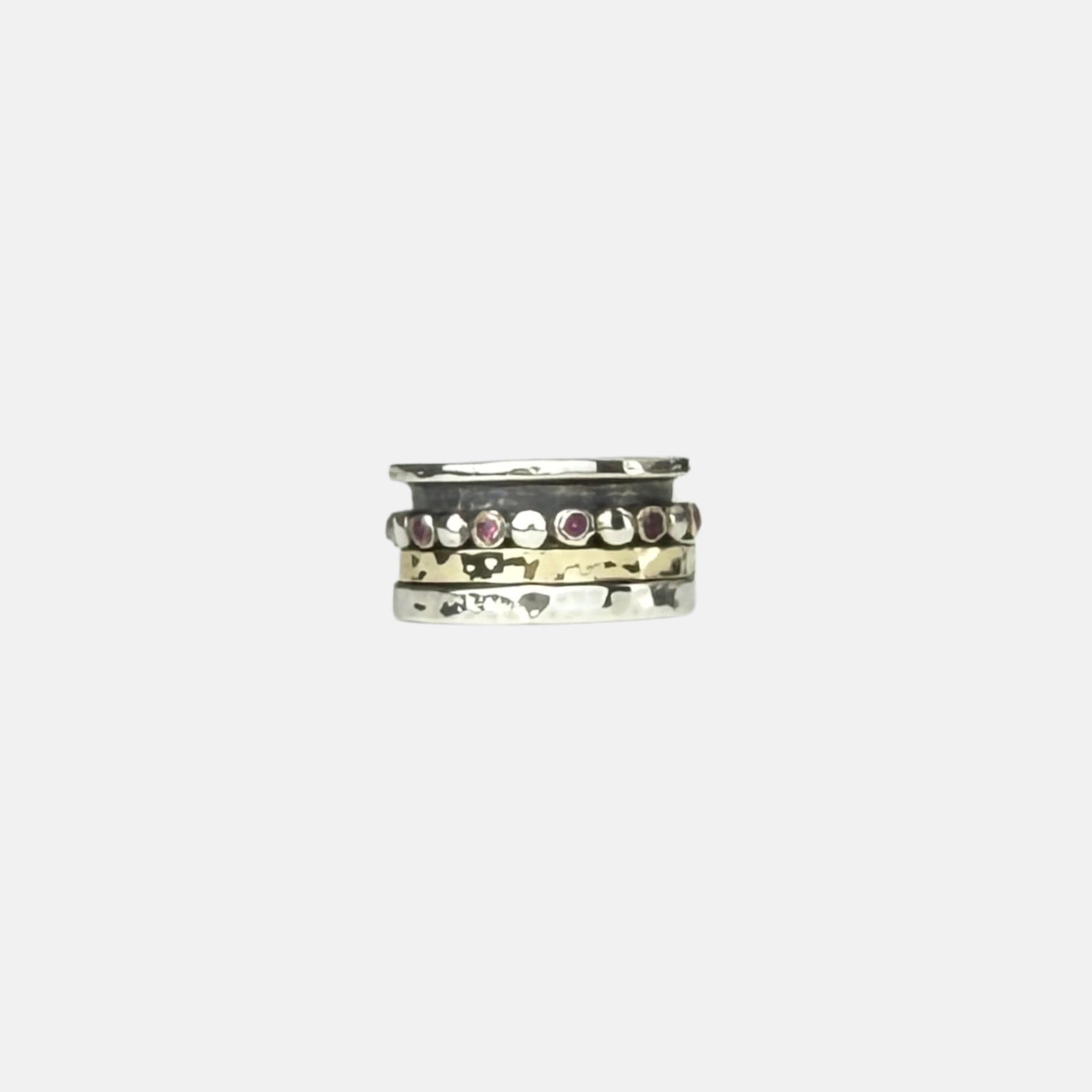Ithil Mixed Metal Spinner Ring with Tourmaline - Big Bag NY