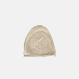 CA4LA MET logo Oversized Silk Knit Cap in Beige - Big Bag NY