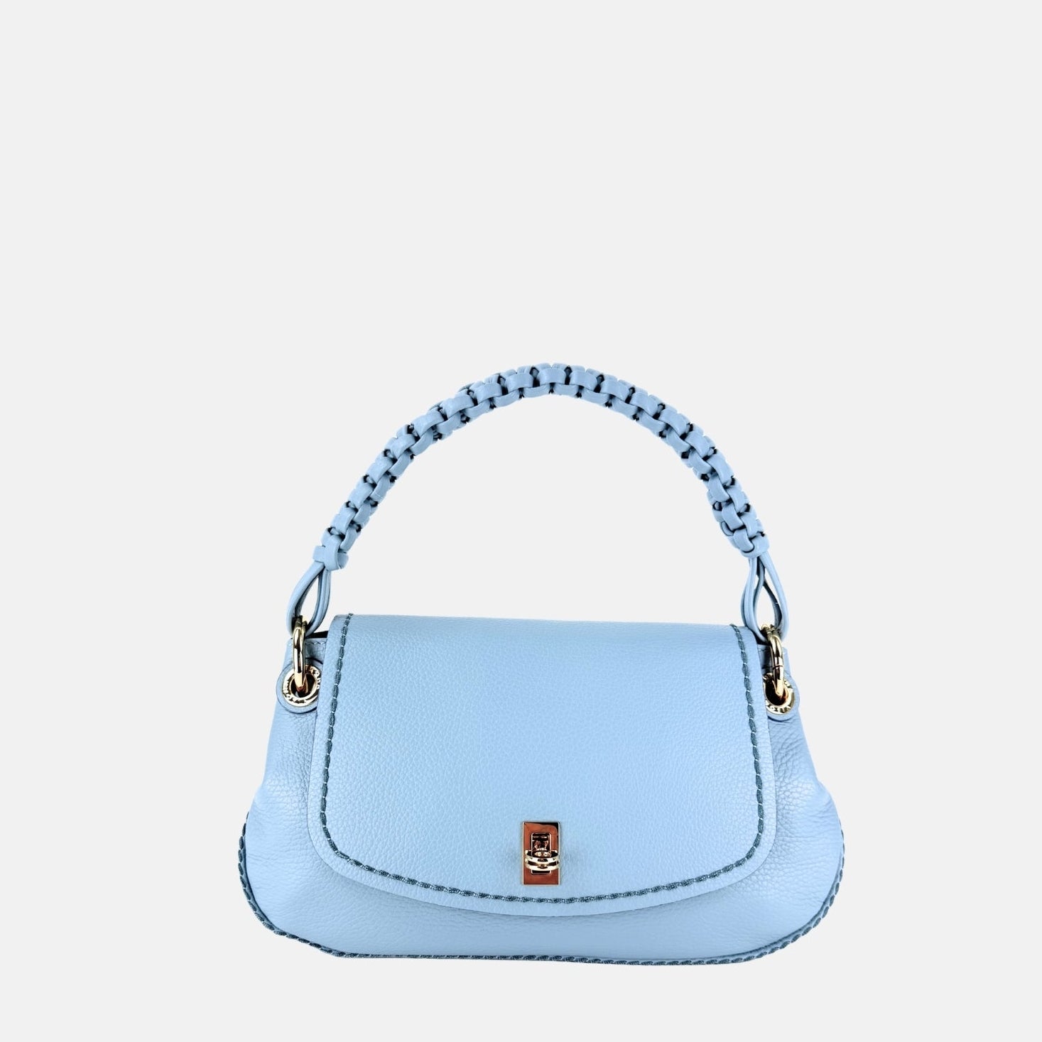 Plinio Visona Cherie Woven Top Handle Shoulder Bag in Artico - Big Bag NY