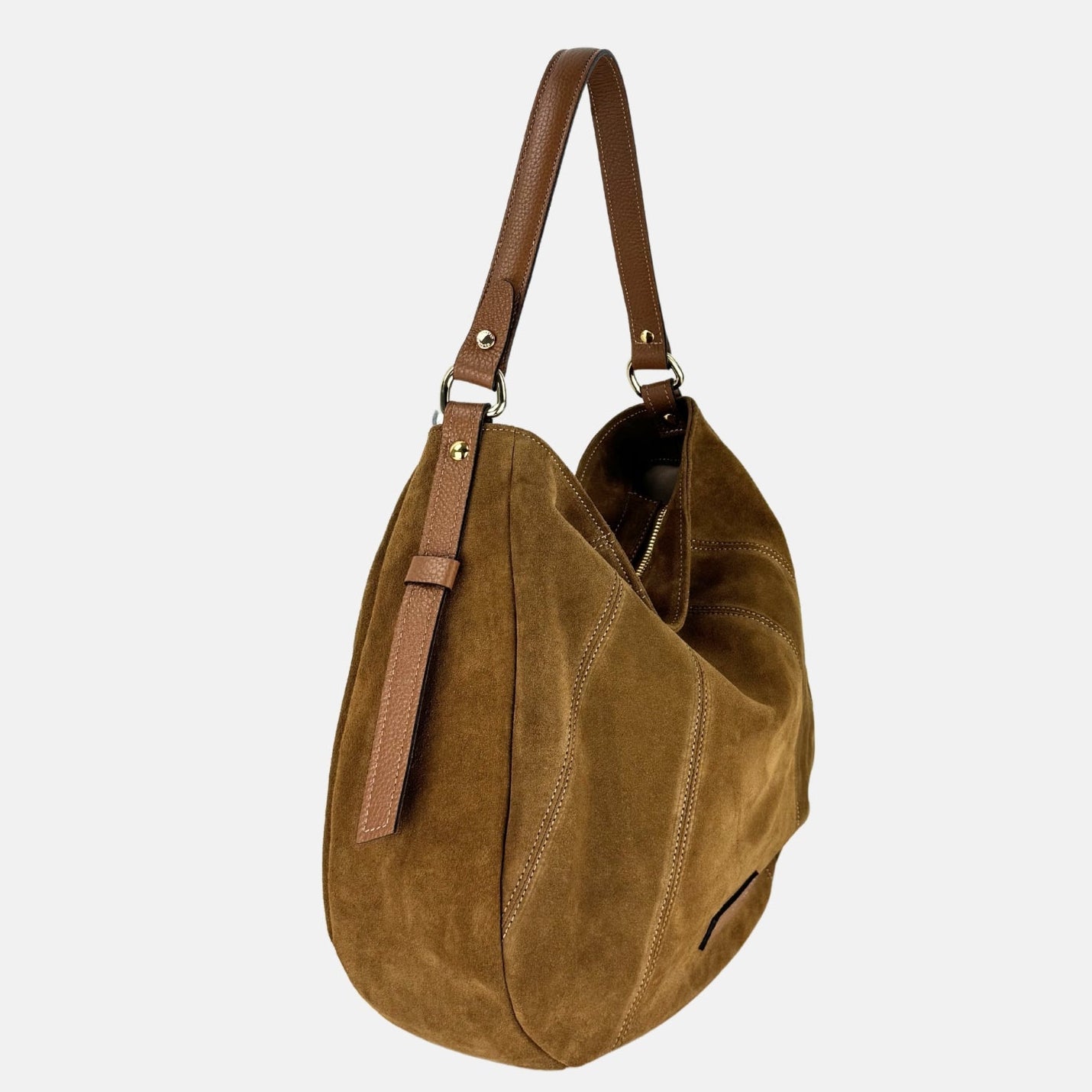 Gianni Notaro Medium Suede Slouchy Tote Bag in Brown - Big Bag NY