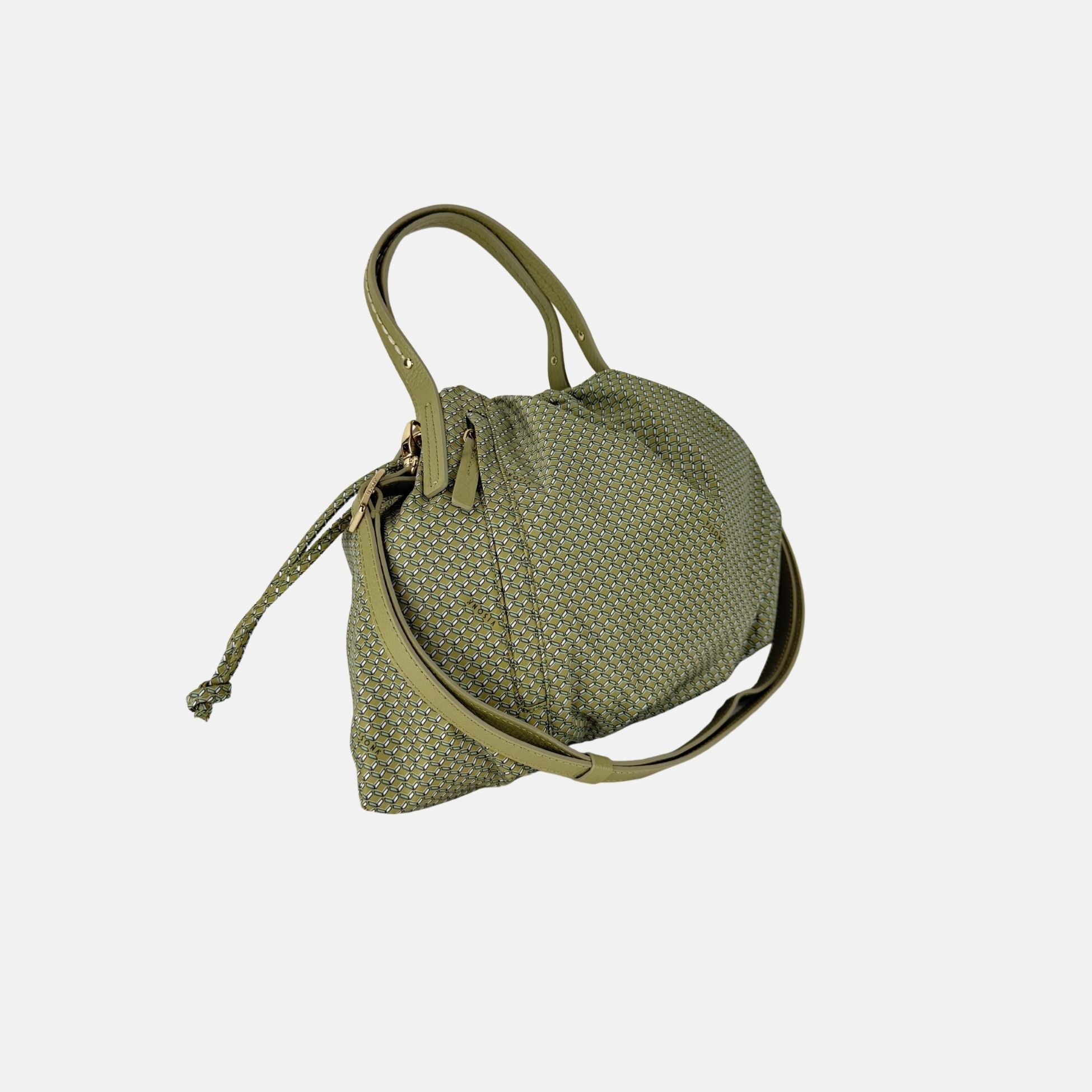 PLINIO Drawstring Tote with Crossbody Strap in Vert - Big Bag NY