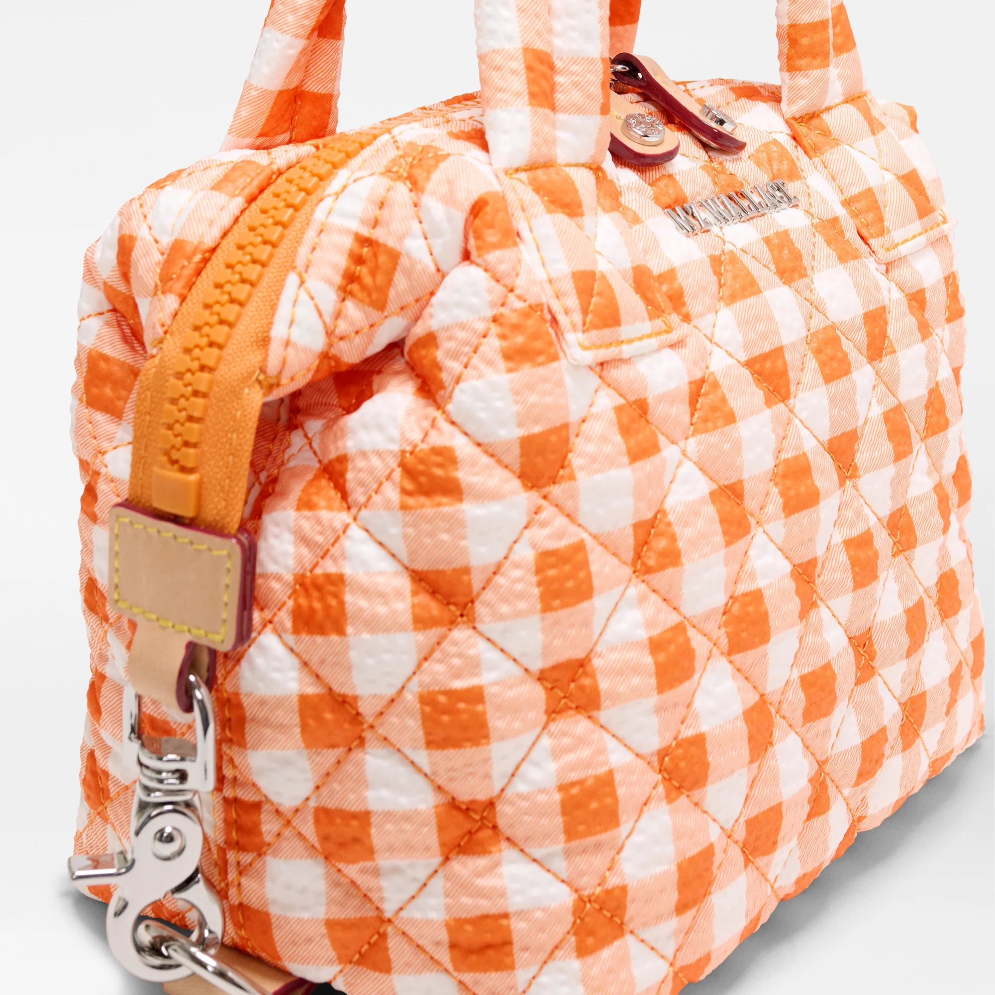 MZ WALLACE Micro Sutton in Sunset Orange Gingham - Big Bag NY