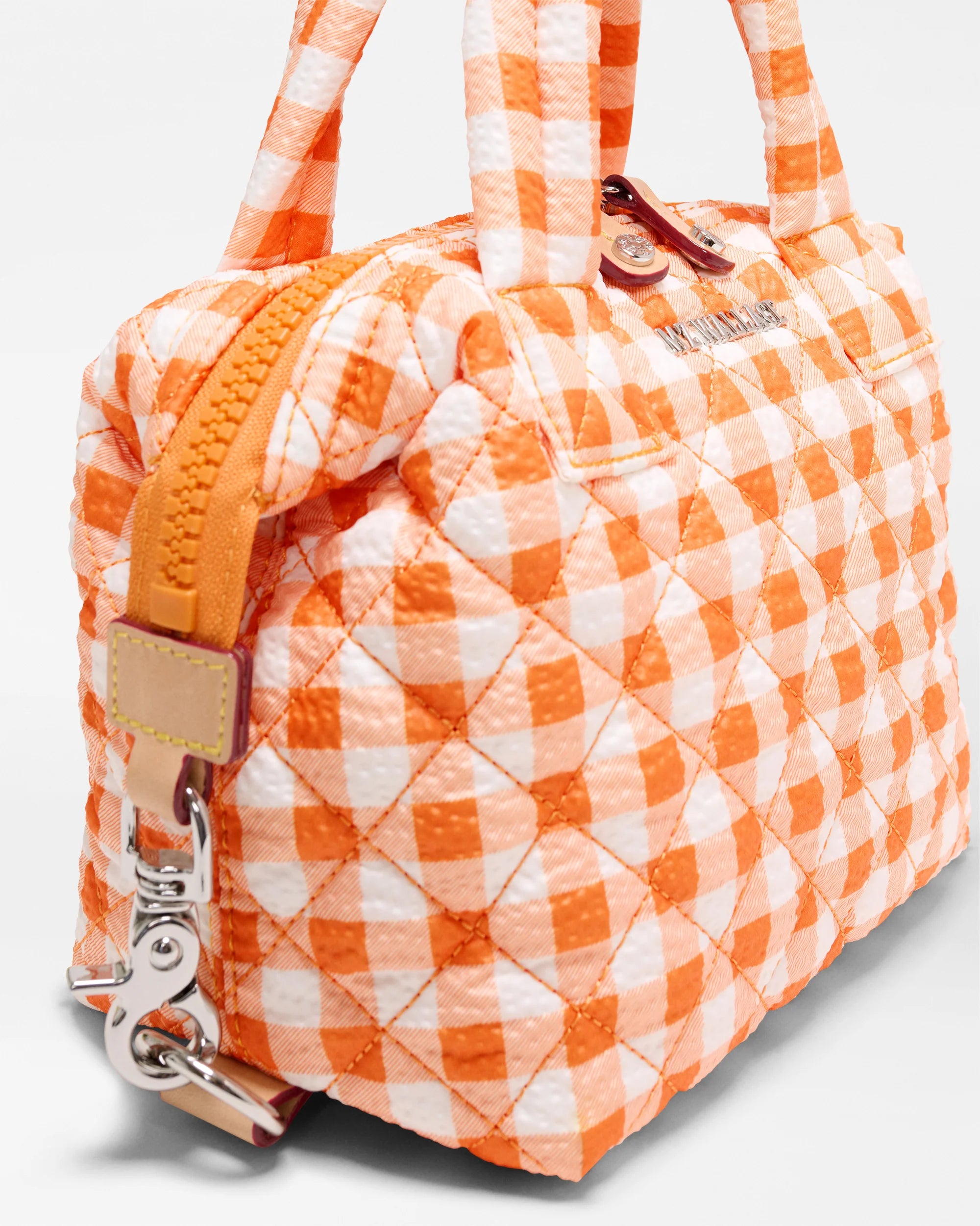 MZ WALLACE Micro Sutton in Sunset Orange Gingham - Big Bag NY