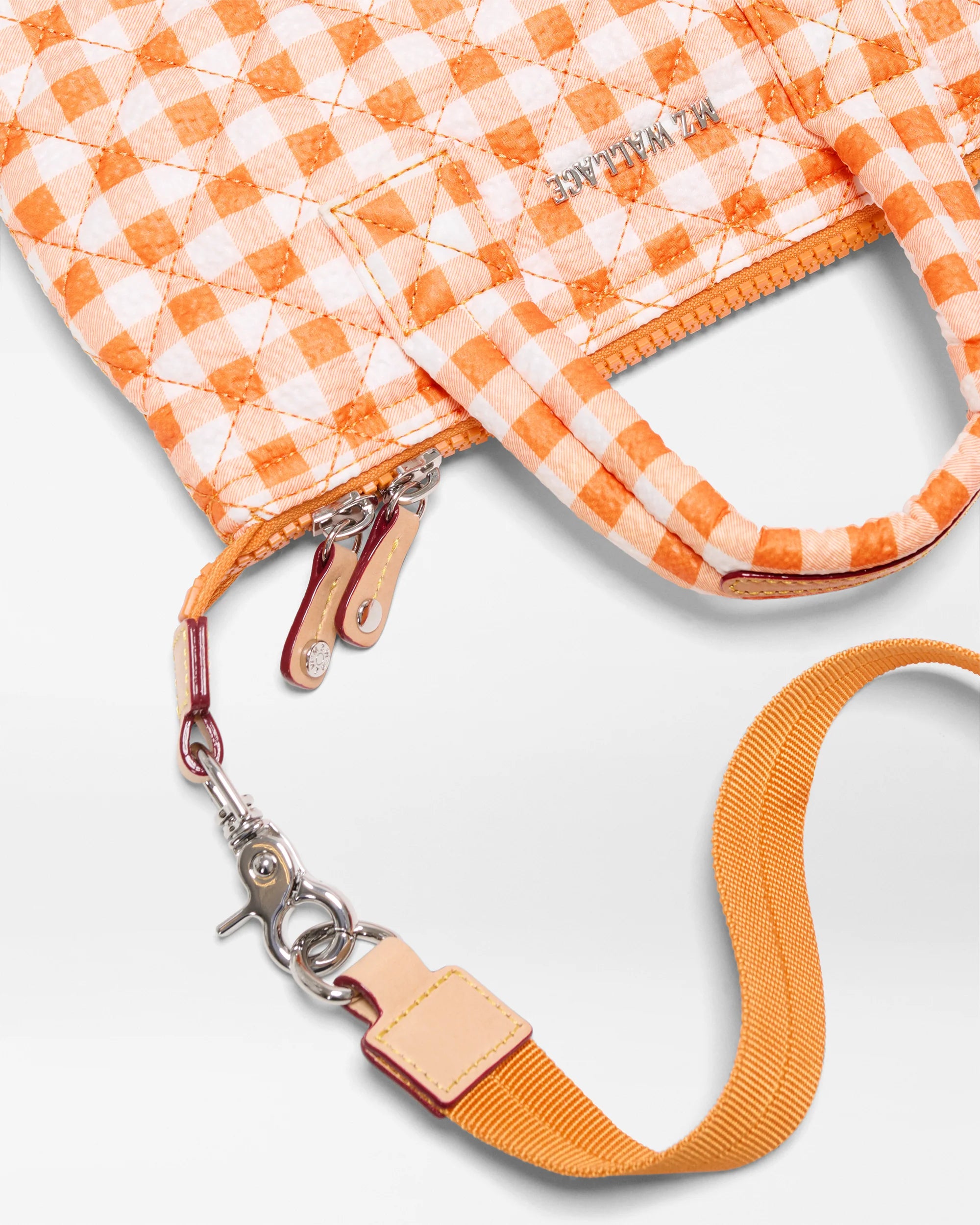 MZ WALLACE Micro Sutton in Sunset Orange Gingham - Big Bag NY