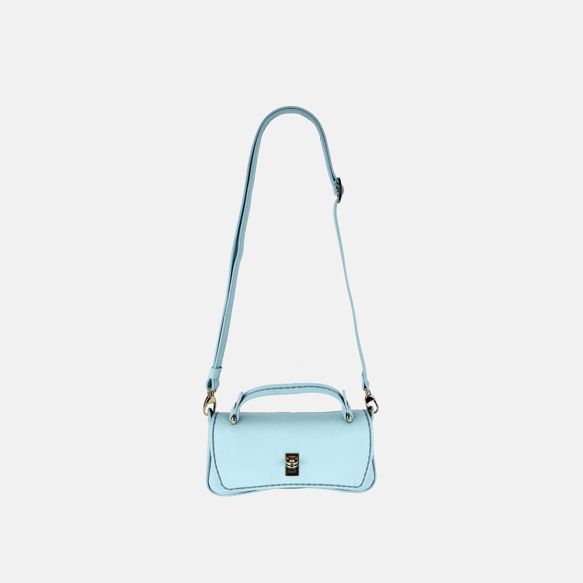 Plinio Visona Mini Bag Siena Turnlock Crossbody Bag in Cristallo - Big Bag NY