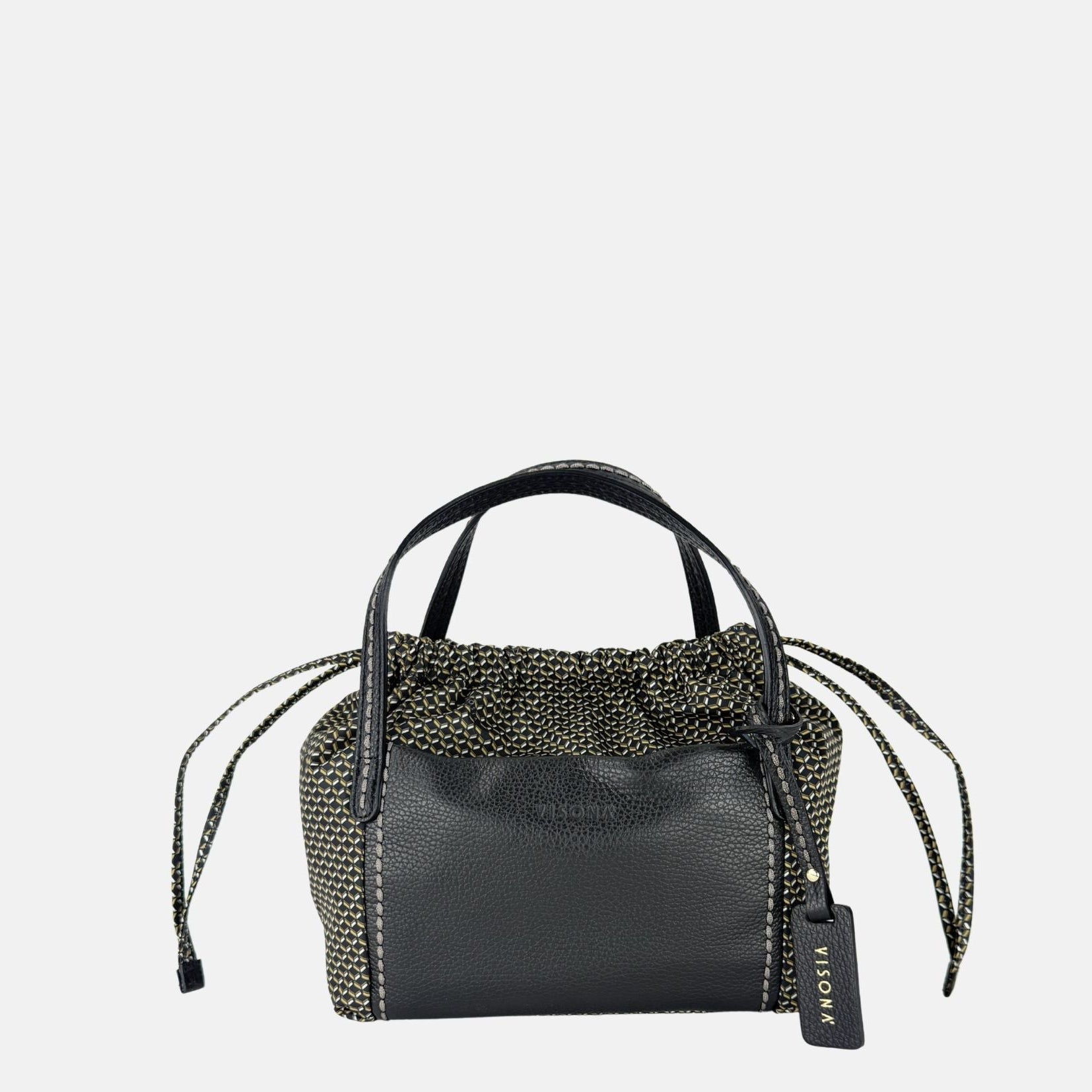 PLINIO Drawstring Small Tote in Black - Big Bag NY