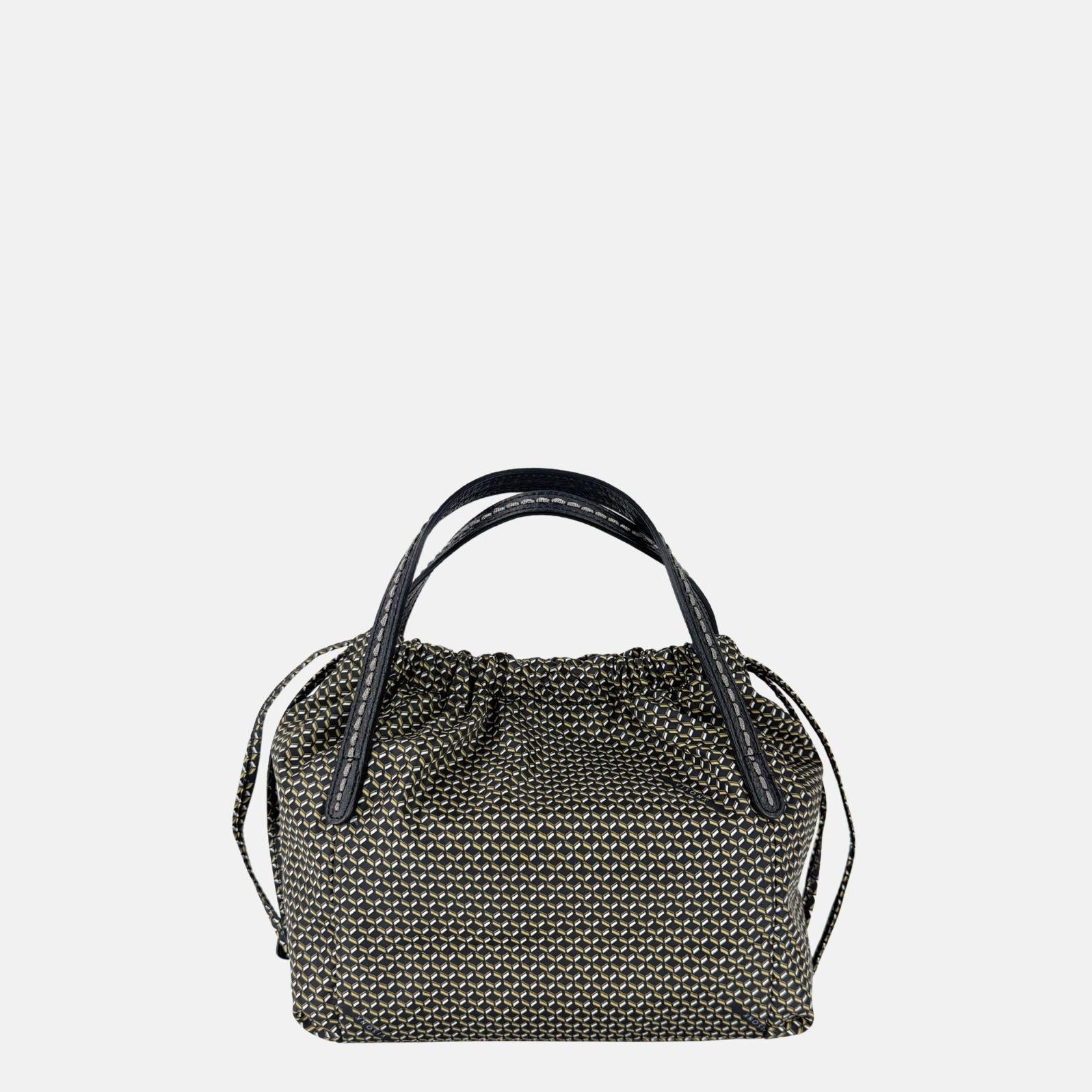 PLINIO Drawstring Small Tote in Black - Big Bag NY