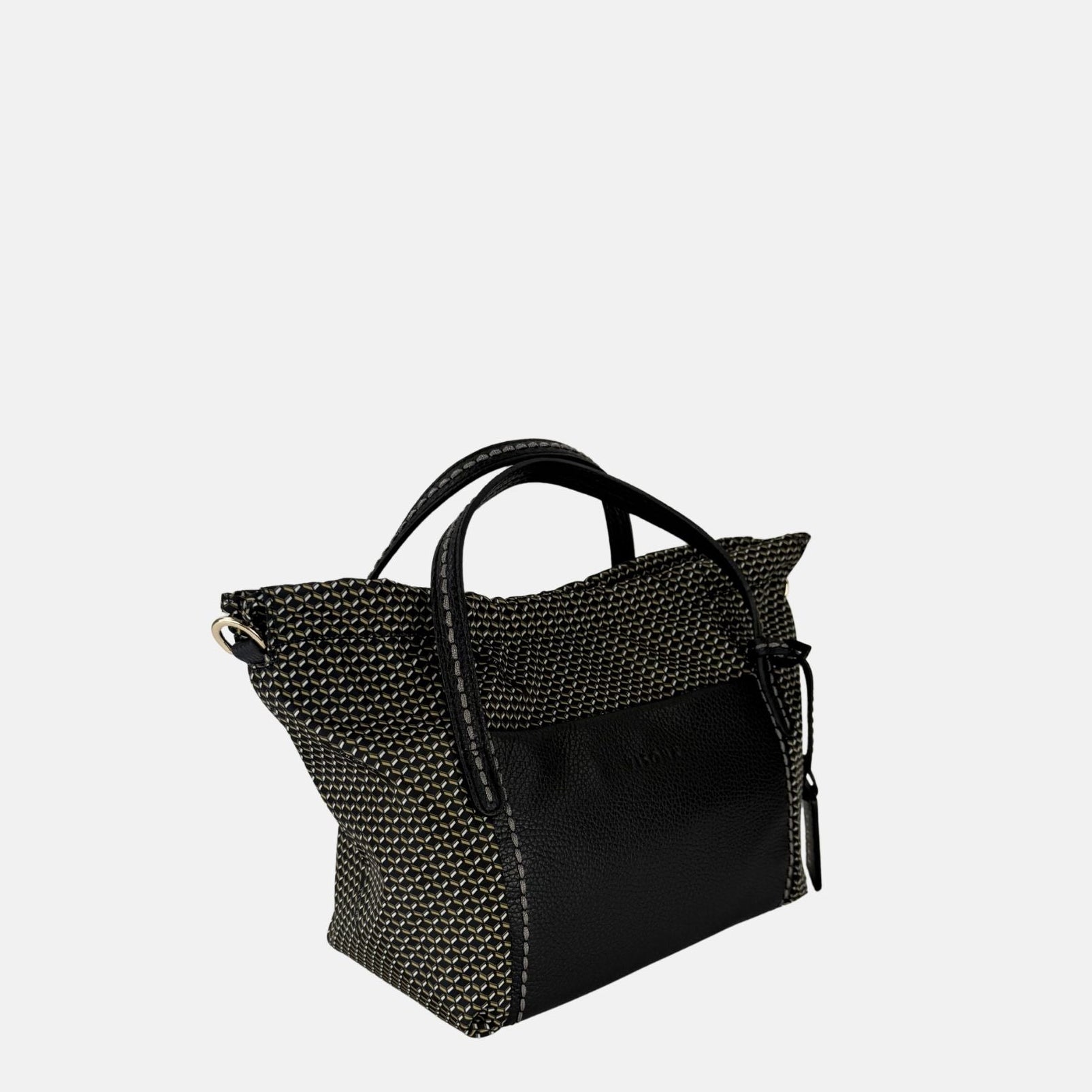 PLINIO Drawstring Small Tote in Black - Big Bag NY