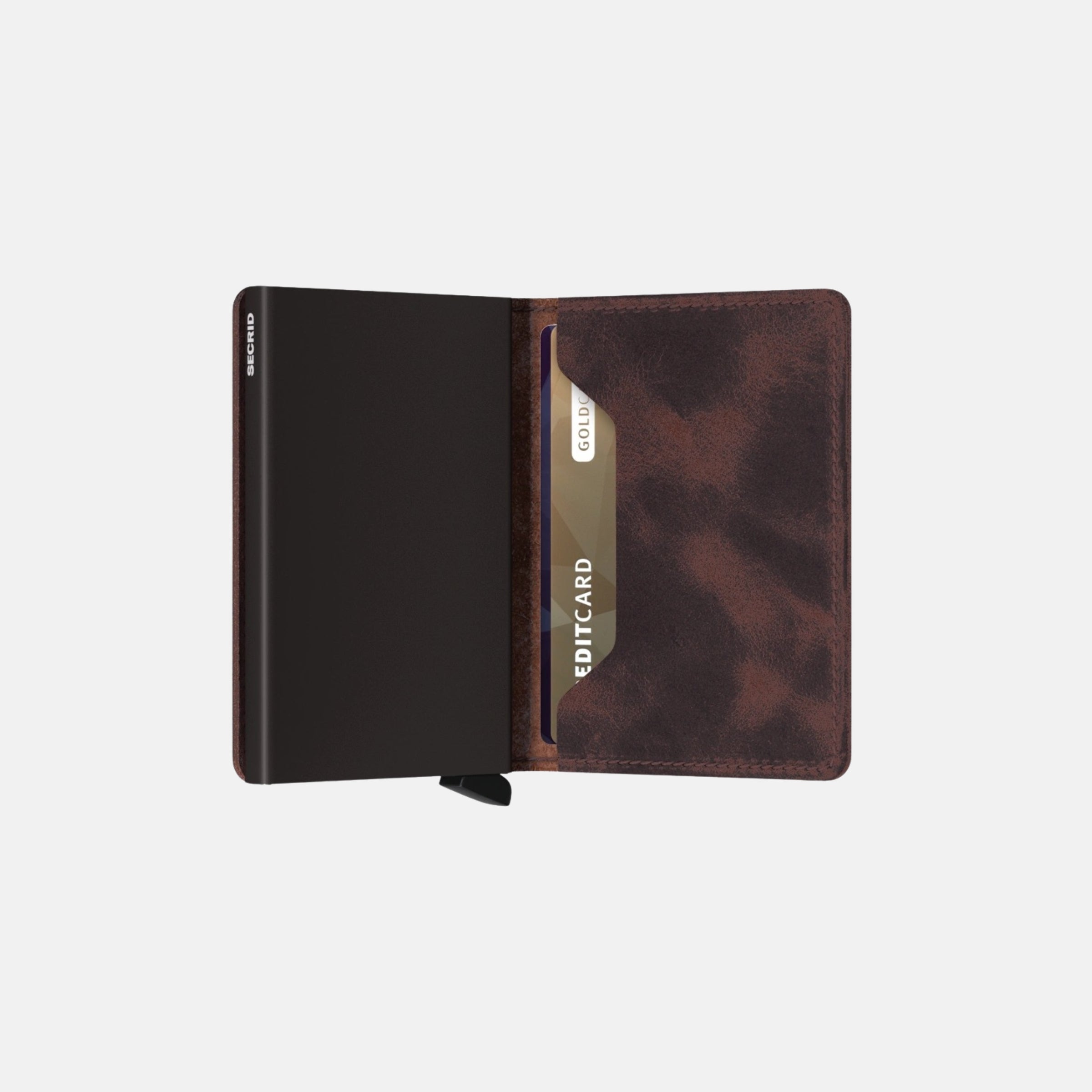 Secrid Slimwallet in Vintage Leather in Chocolate - Big Bag NY