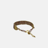 Woven Bracelet with Garnet Gemstones - Big Bag NY