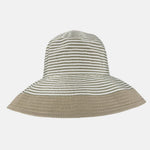 Grevi Wide Brim Striped Cotton Bucket Hat  in Beige - Big Bag NY