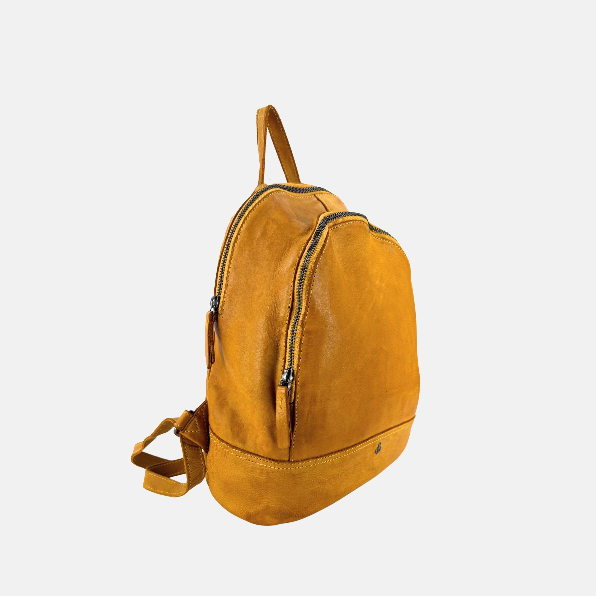 Harbour 2nd Leather Backpack in Mustard - Big Bag NY