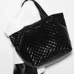 MZ Wallace Large Metro Tote Deluxe in Black Lacquer - Big Bag NY