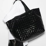 MZ Wallace Large Metro Tote Deluxe in Black Lacquer - Big Bag NY