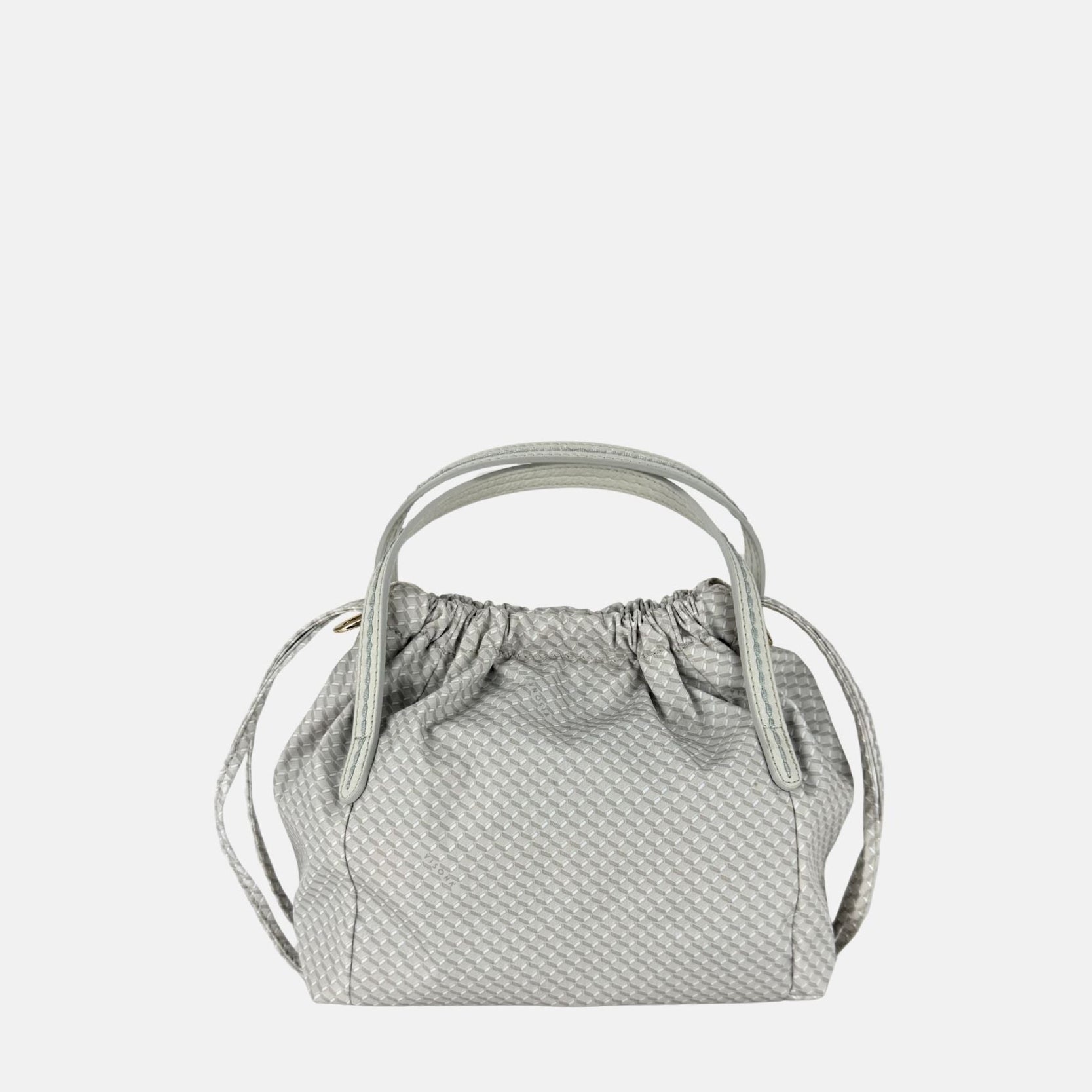 PLINIO Drawstring Small Tote in Greige - Big Bag NY