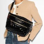 MZ Wallace Crosby Crossbody Sling in Black Lacquer - Big Bag NY