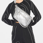 MZ Wallace Crosby Crossbody Sling Matte Silver - Big Bag NY