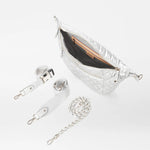 MZ Wallace Crosby Crossbody Sling Matte Silver - Big Bag NY