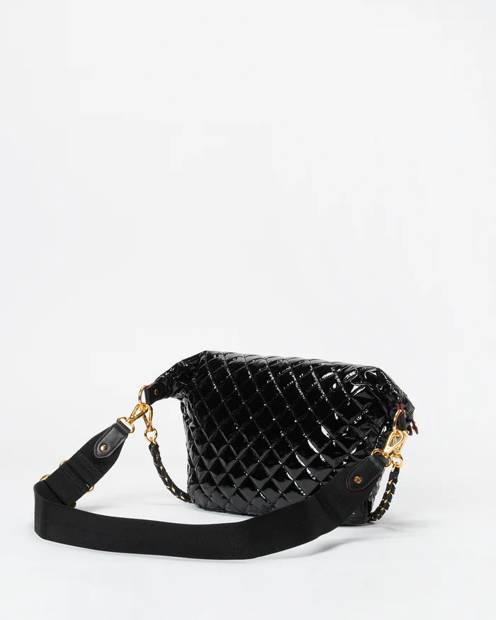 MZ Wallace Crosby Crossbody Sling in Black Lacquer - Big Bag NY