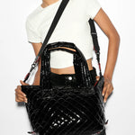 MZ Wallace Medium Sutton Deluxe in Black Lacquer - Big Bag NY