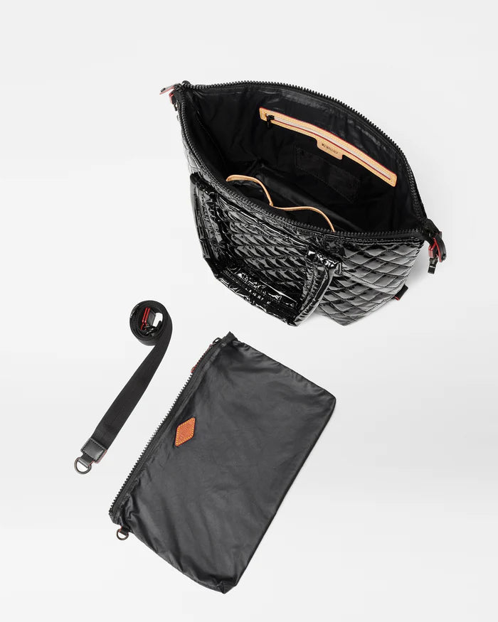 MZ Wallace Medium Sutton Deluxe in Black Lacquer - Big Bag NY