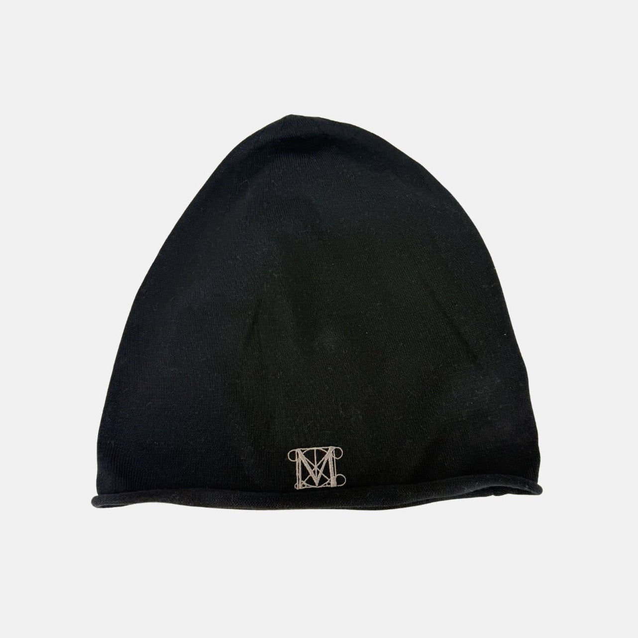 CA4LA MET logo Oversized Silk Knit Cap in Black - Big Bag NY