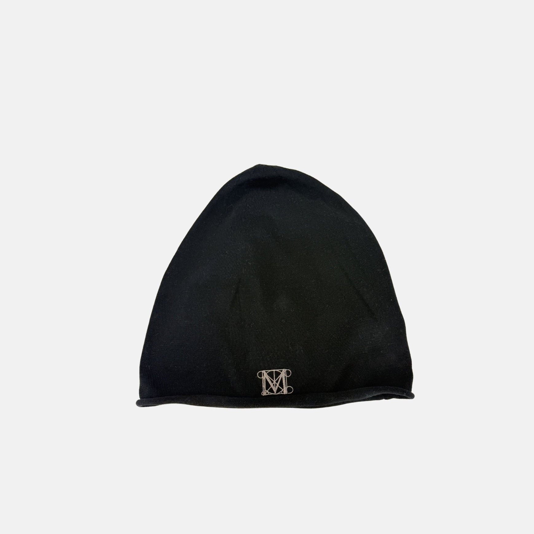 CA4LA MET logo Oversized Silk Knit Cap in Black - Big Bag NY