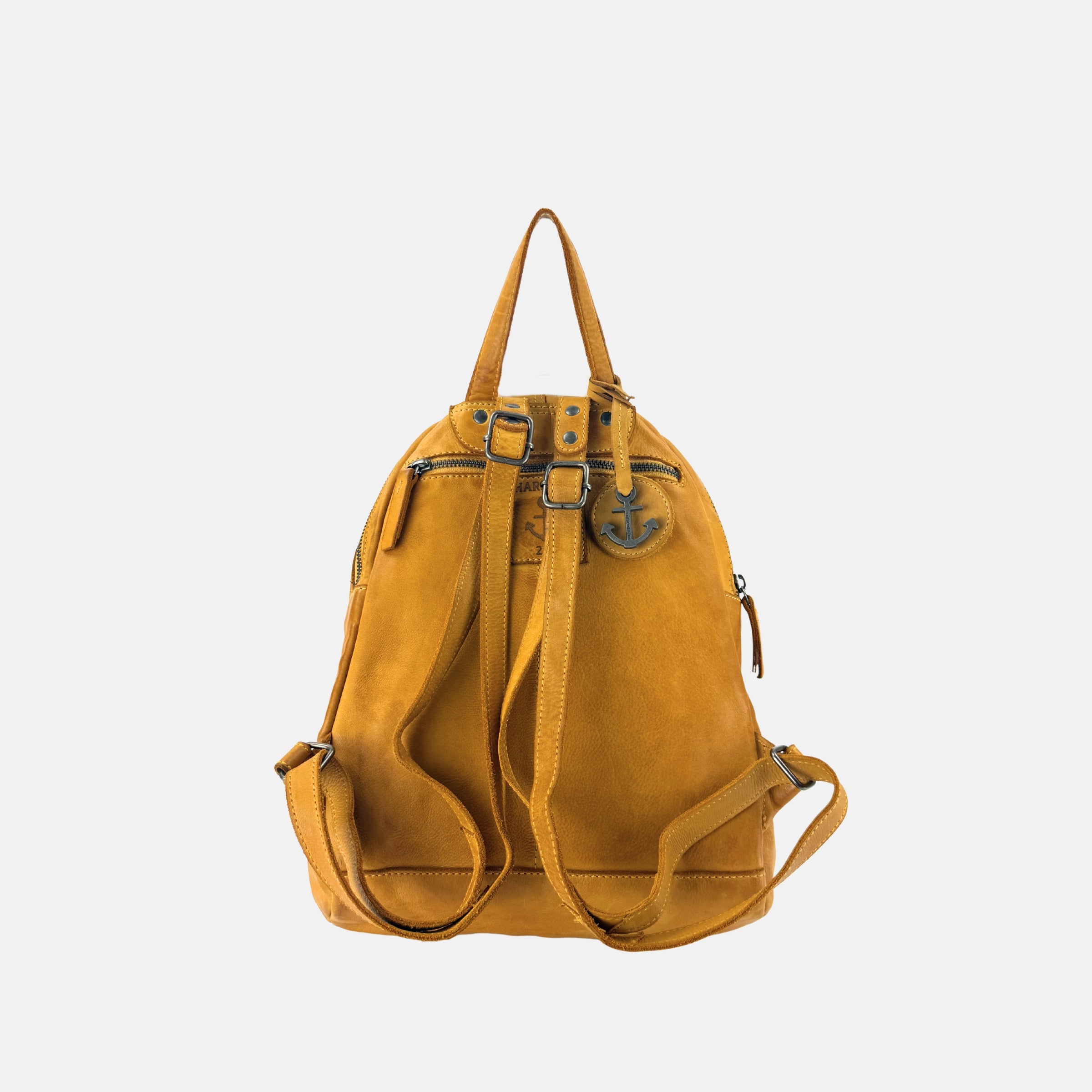 Harbour 2nd Leather Backpack in Mustard - Big Bag NY