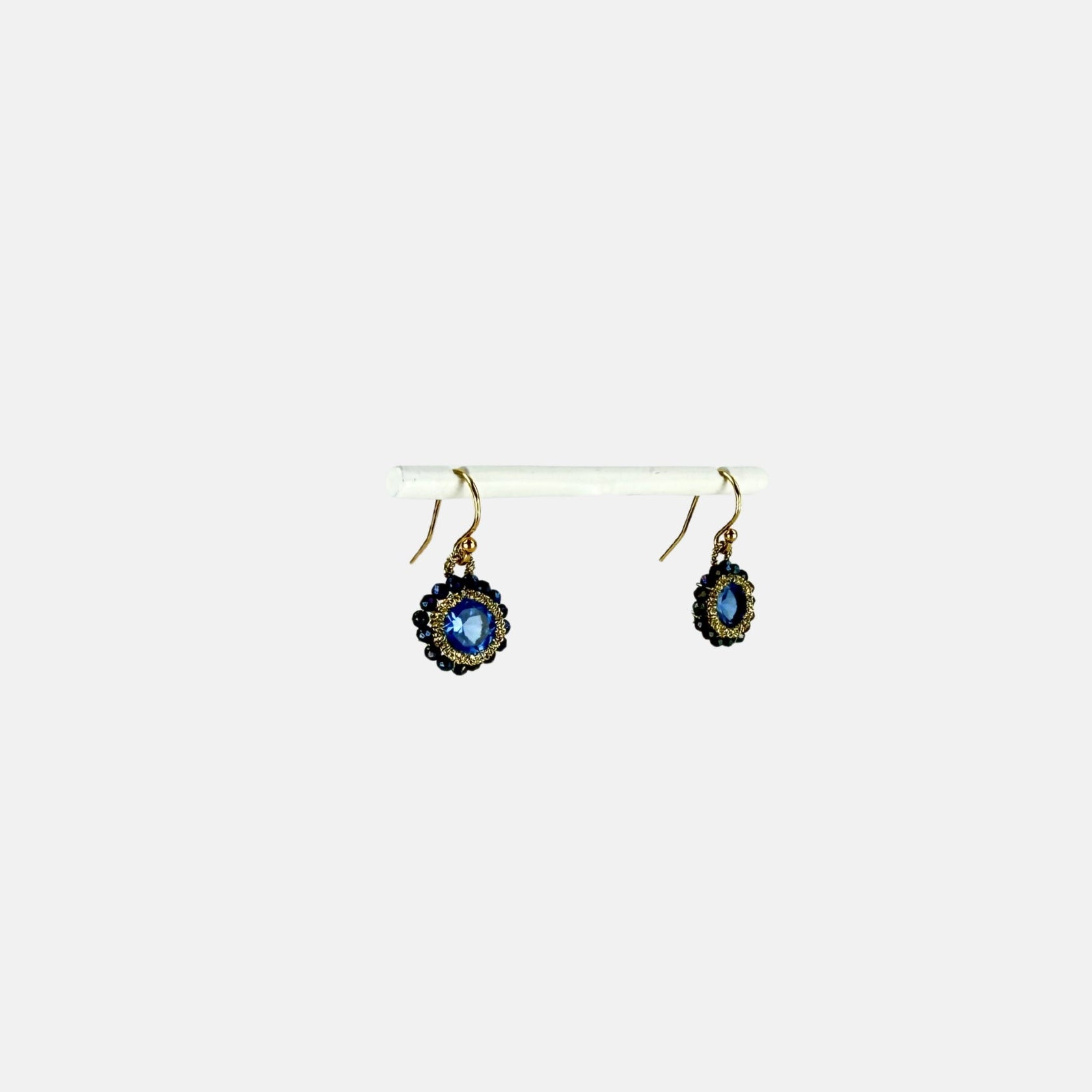 Danielle Welmond Caged Blue Zircon Earrings - Big Bag NY