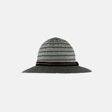Hats and Dreams Striped Fedora with Contrast Band in Grey - Big Bag NY