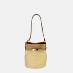 Gianni Notaro Medium Shoulder Bucket Bag with Brown Leather - Big Bag NY